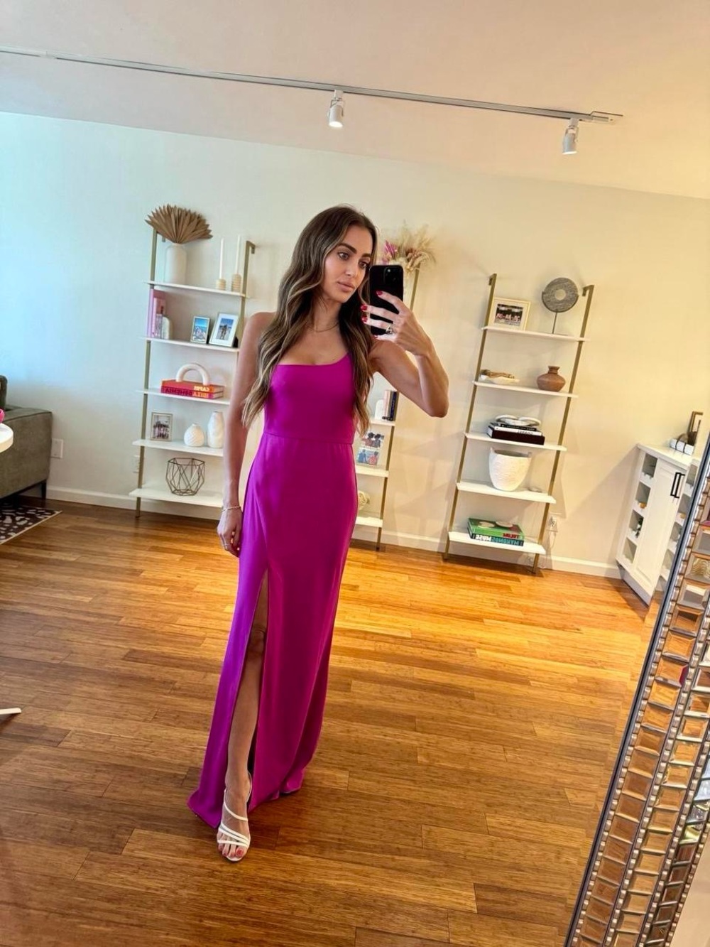 Lovers + Friends Fuchsia Maxi Dress with High Slit from Revolve